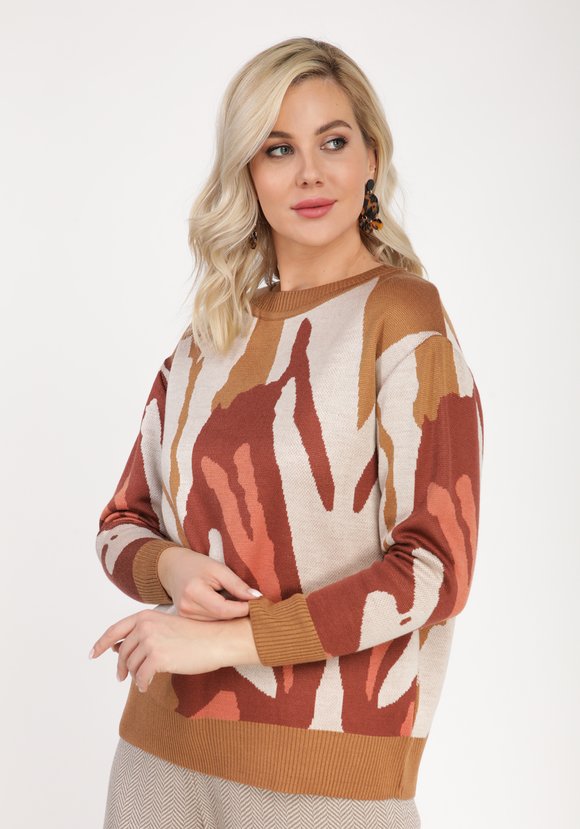 Джемпер прямого кроя с абстрактным рисунком шир.  580, рис. 10