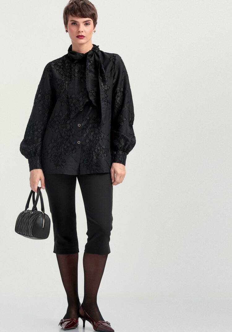 Блуза со съемным бантом шир.  750, рис. 10