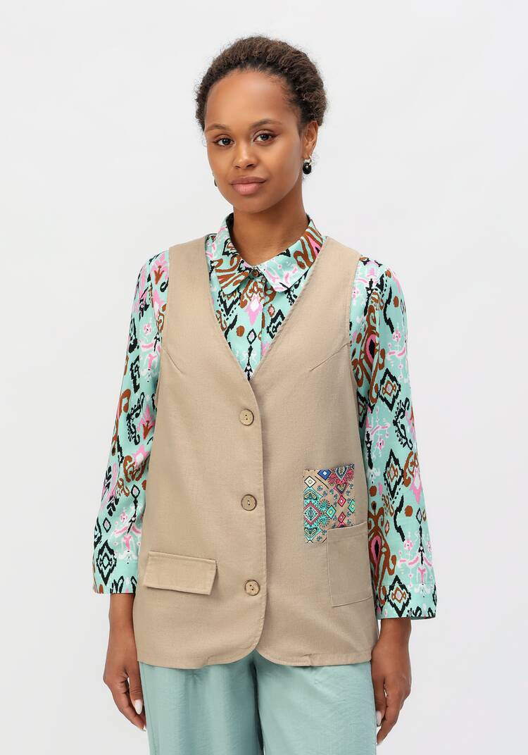 Жилет оригинального дизайна шир.  750, рис. 12