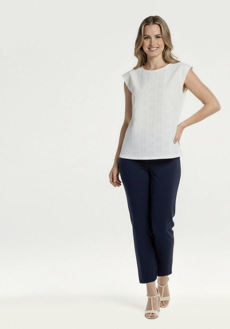 Блуза из шитья с коротким рукавoм шир.  750, рис. 6