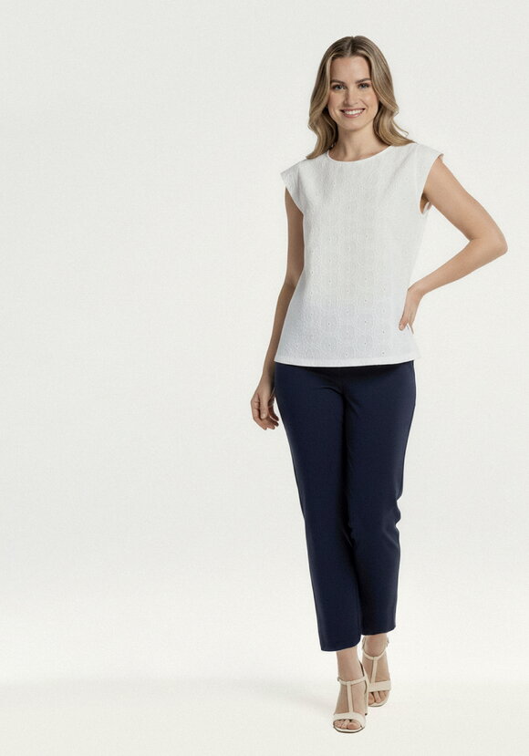 Блуза из шитья с коротким рукавoм шир.  580, рис. 6