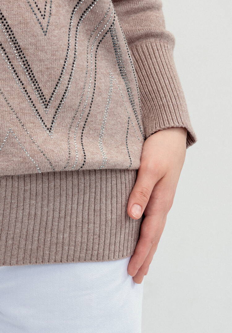 Свитер с геометрическим рисунком из страз шир.  750, рис. 15