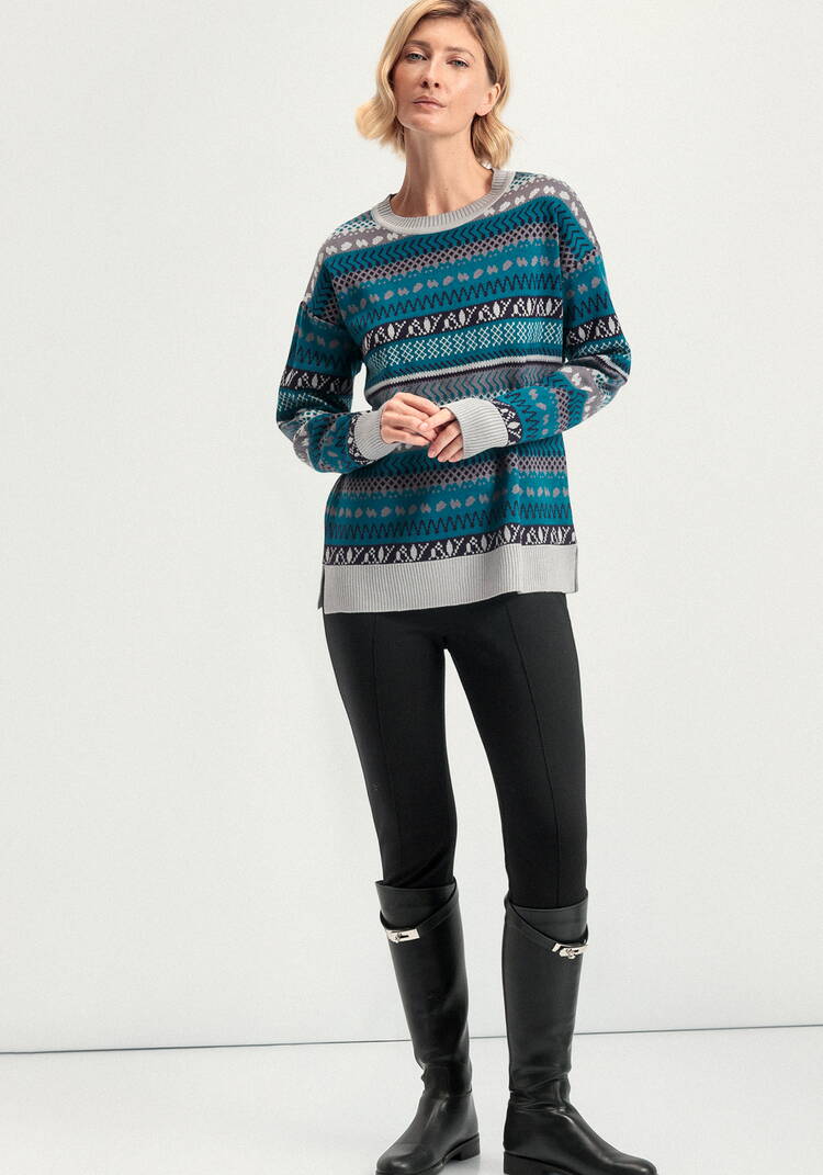 Джемпер со скандинавским рисунком шир.  750, рис. 23