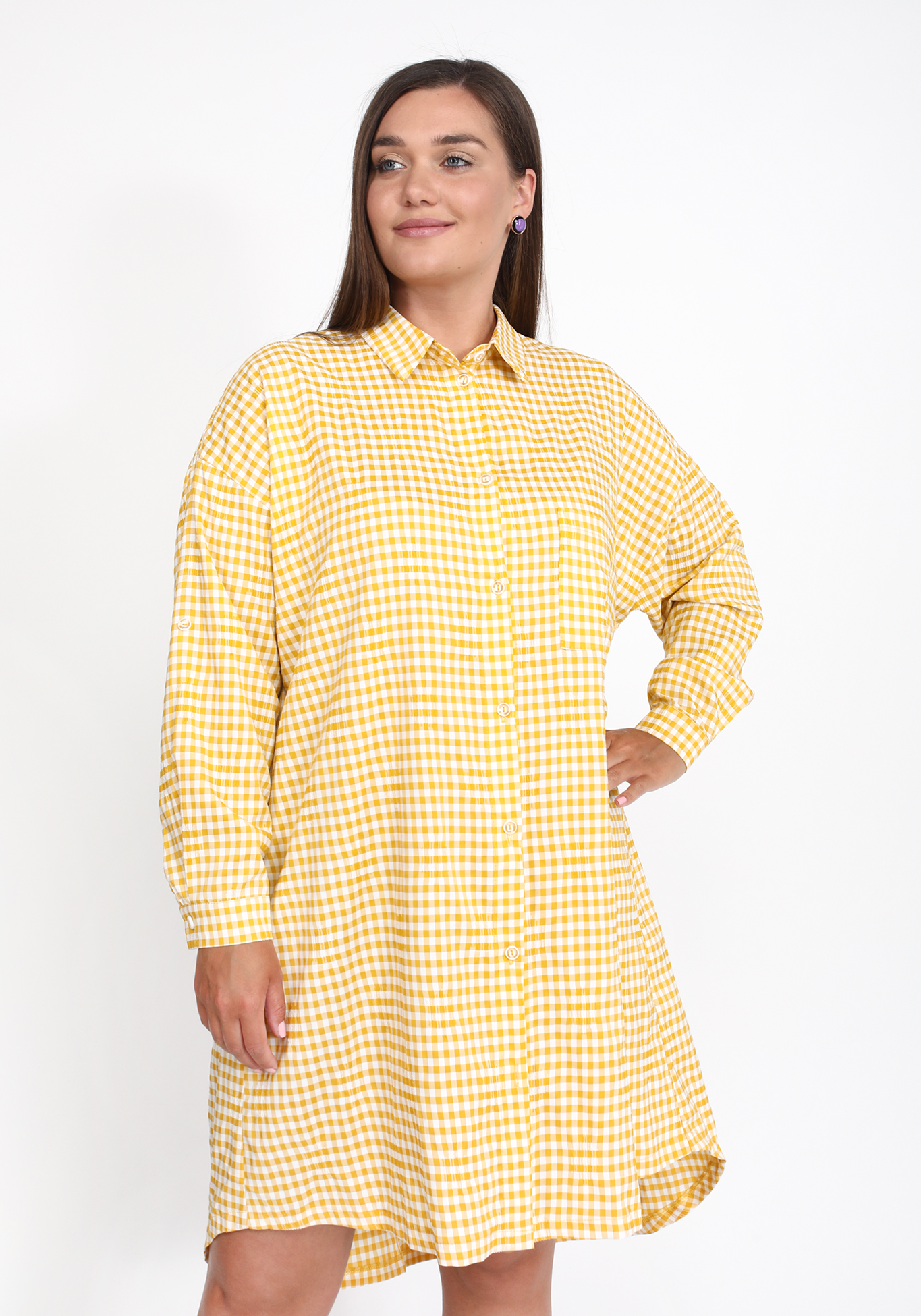 Рубашка удлиненная из хлопковой ткани Julia Weber, размер 56, цвет красный - фото 9
