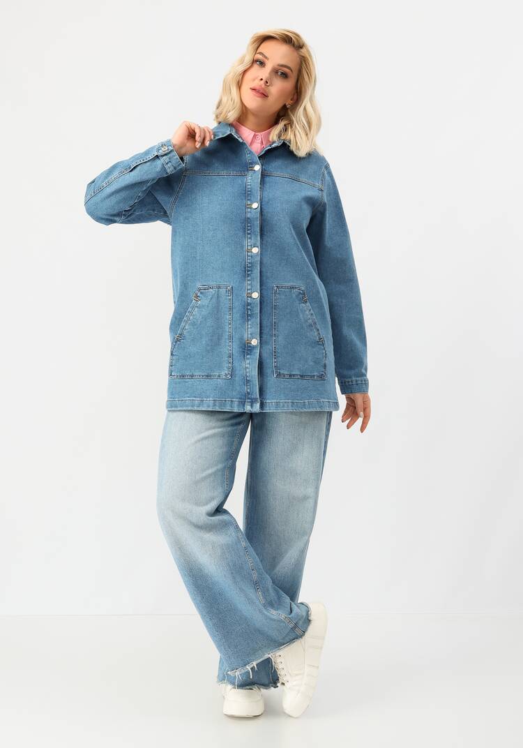 Джинсовая куртка с принтом на спине шир.  750, рис. 11