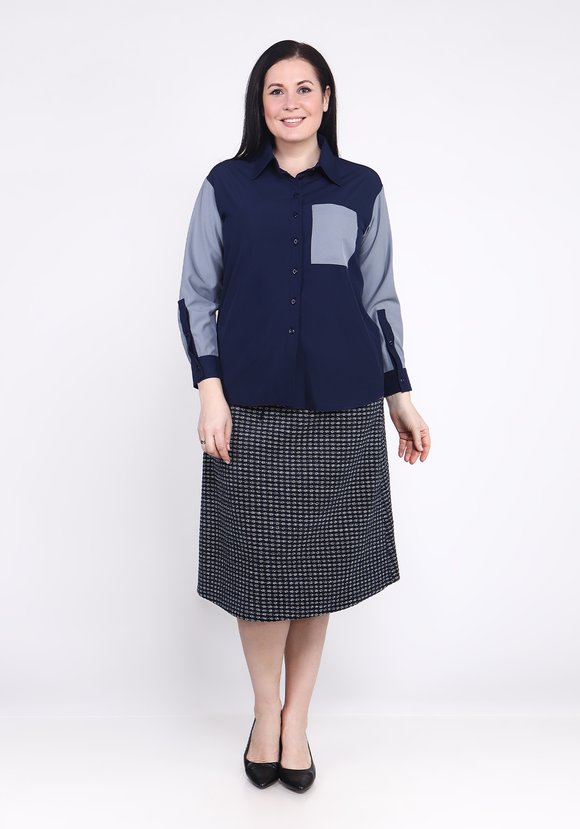 Рубашка из комбинированной ткани шир.  580, рис. 1