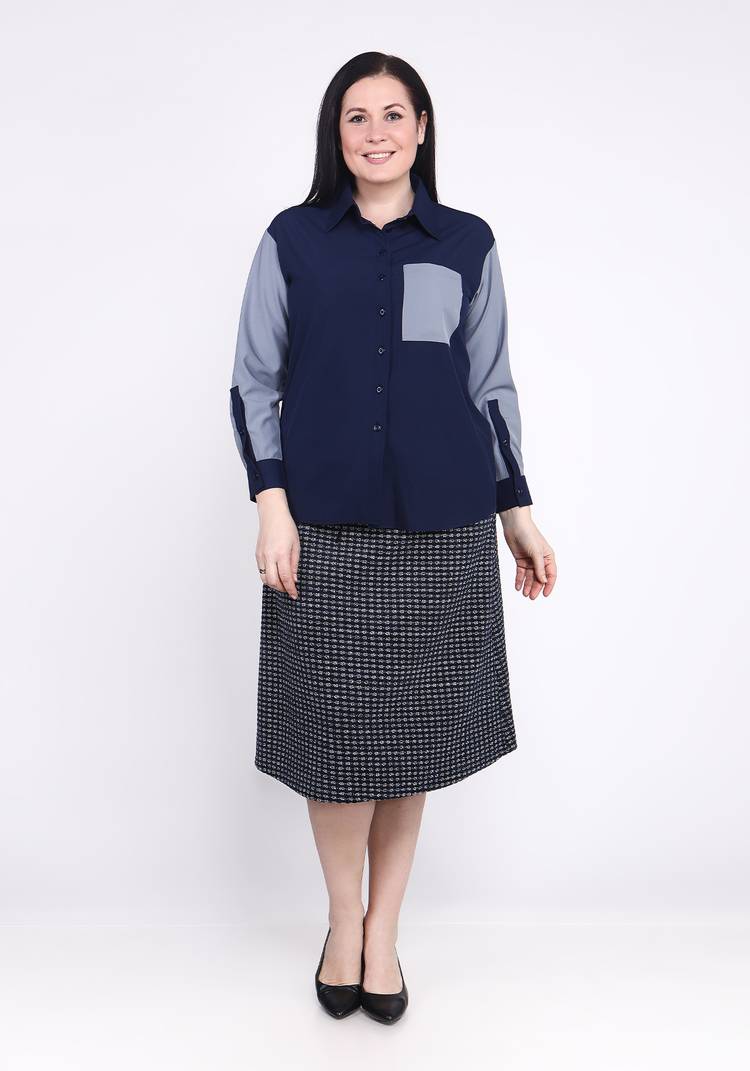 Рубашка из комбинированной ткани шир.  750, рис. 1