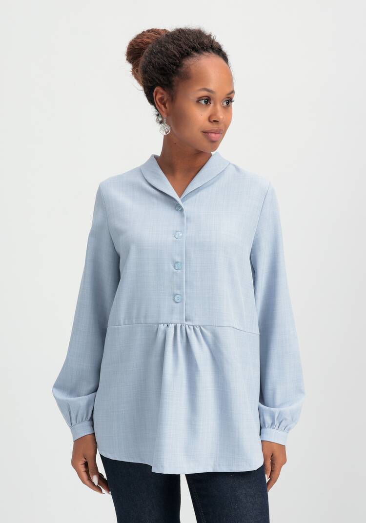 Блуза с шалевым воротом шир.  750, рис. 12