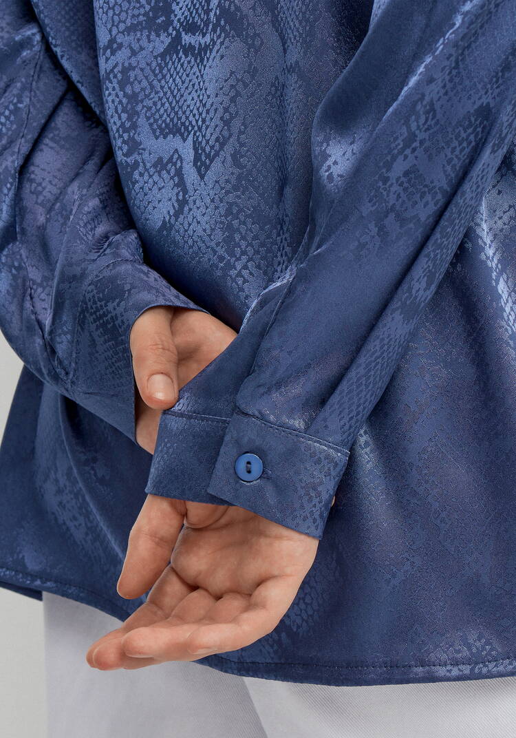 Блуза из шелка со змеиным принтом шир.  750, рис. 16