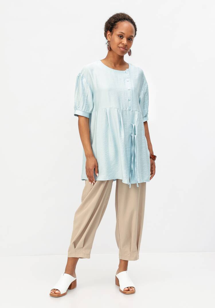 Блуза свободная с декоративными завязками шир.  750, рис. 18