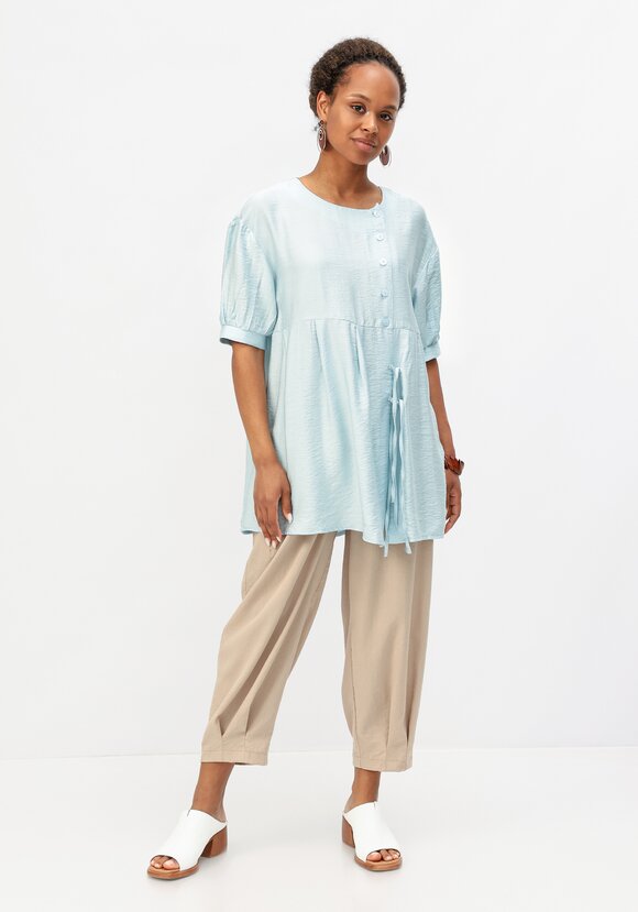 Блуза свободная с декоративными завязками шир.  580, рис. 18