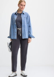 Брюки велюровые прямые на резинке по поясу