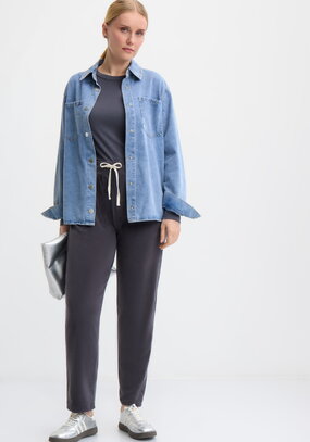 Брюки велюровые прямые на резинке по поясу