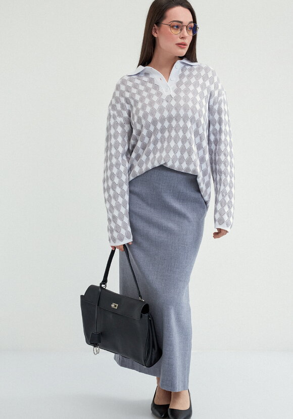 Джемпер структурной вязки с ажуром шир.  580, рис. 10