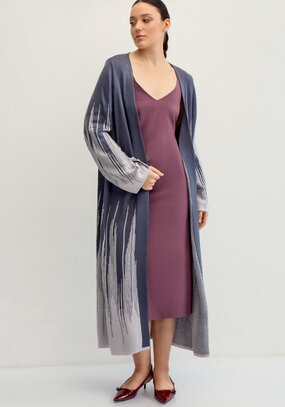 Кардиган удлиненный с принтом-абстракцией