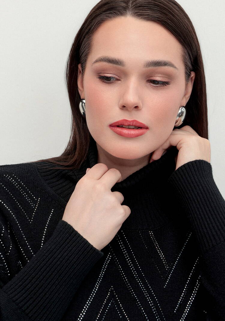 Свитер с геометрическим рисунком из страз шир.  750, рис. 5