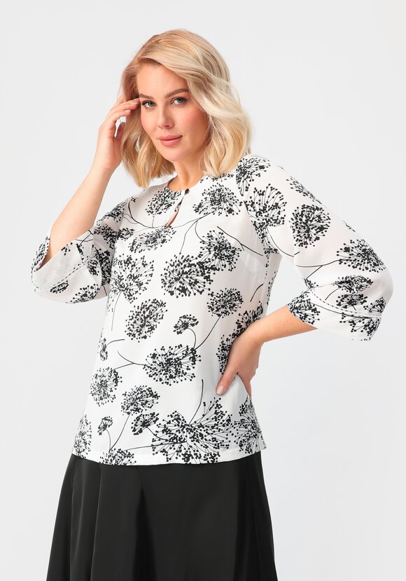 Блуза свободного кроя с рукавами 7/8 шир.  580, рис. 10