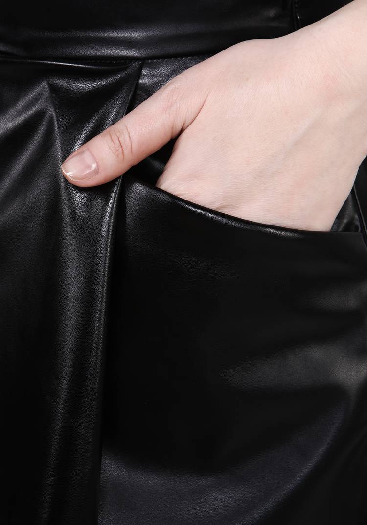 Юбка-трапеция из экокожи шир.  750, рис. 4