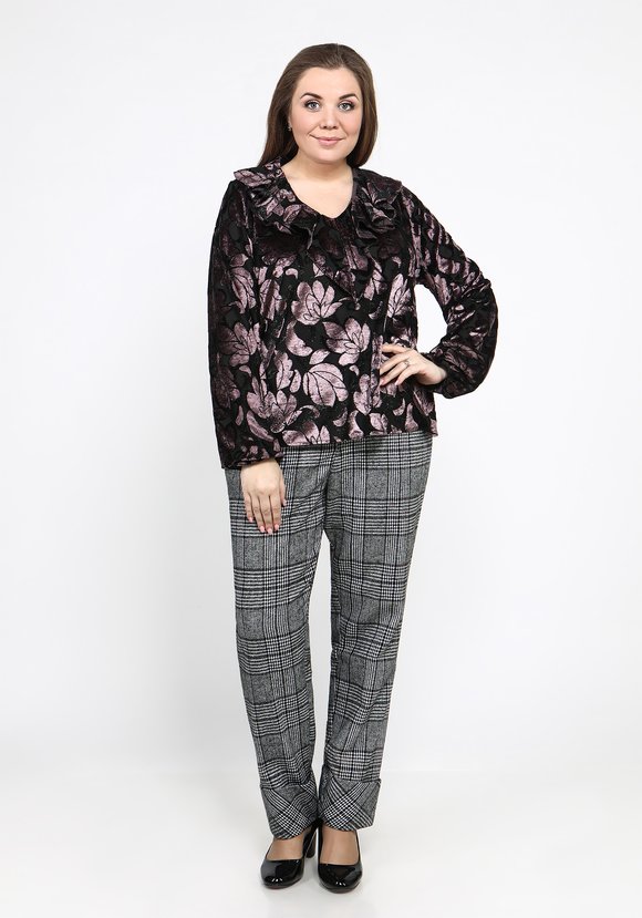 Блуза Бархатная роза шир.  580, рис. 5