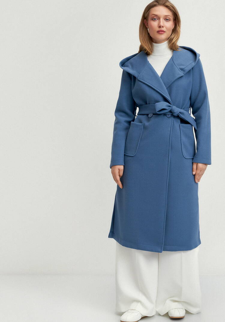 Пальто удлиненное на запах с разрезами шир.  750, рис. 14