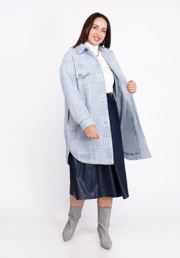 Полупальто рубашечного кроя из шерсти шир.  580, рис. 1