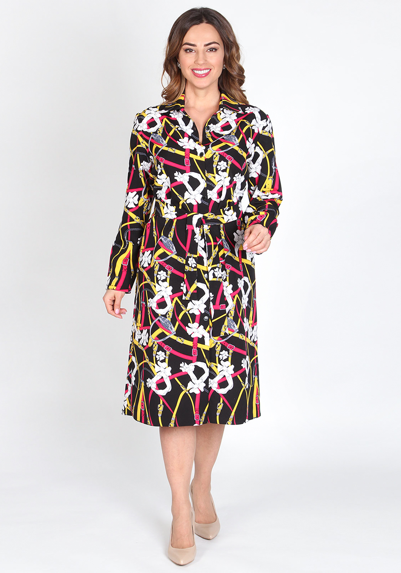 Платье-трансформер «Шик-модерн» Kumar collection, размер 50, цвет черный мультиколор - фото 4
