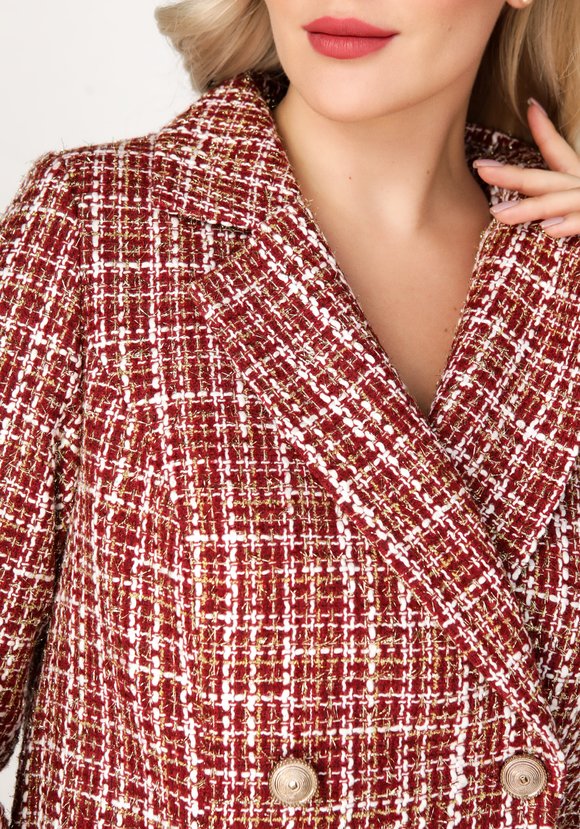 Жакет двубортный из твида с карманами шир.  580, рис. 10