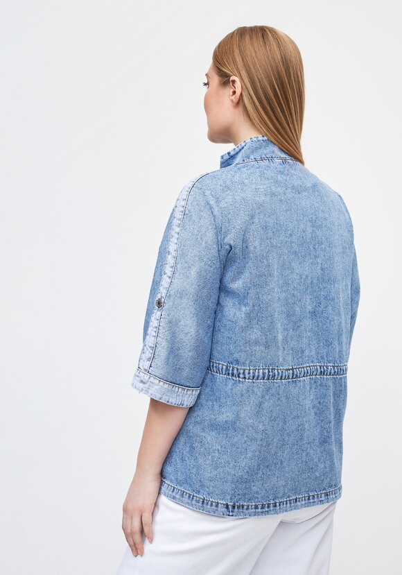 Джинсовая куртка на молнии со шнурками шир.  580, рис. 9