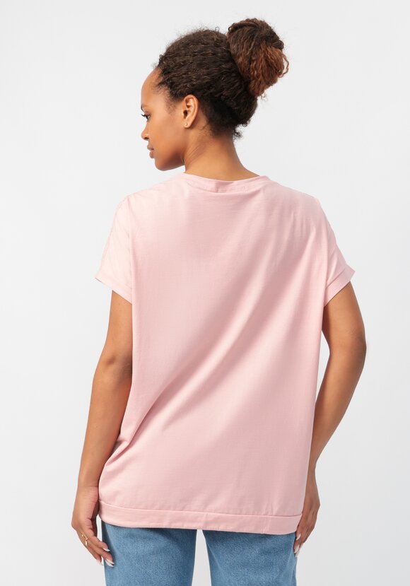 Блуза с принтом и ажурными вставками шир.  580, рис. 18