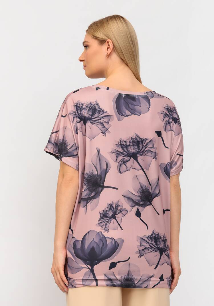 Блуза со стразами и цветочным принтом шир.  750, рис. 3