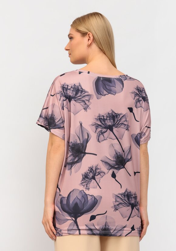 Блуза со стразами и цветочным принтом шир.  580, рис. 3