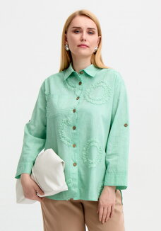 Блуза с фактурным рисунком из хлопка