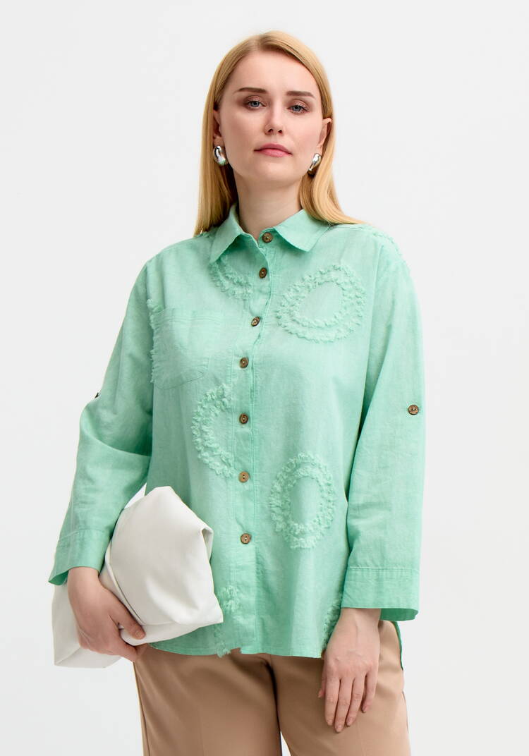 Блуза с вышивкой и рукавом 3/4 шир.  750, рис. 2