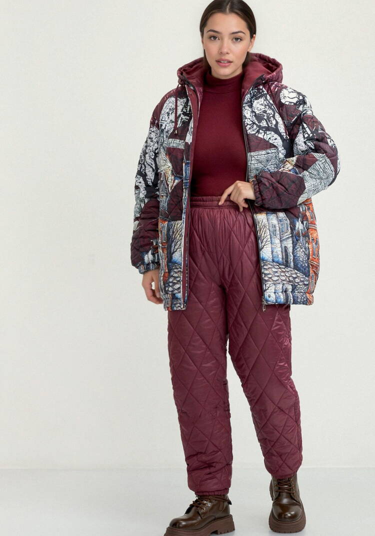 Брюки стеганые, утеплённые Элина шир.  750, рис. 13