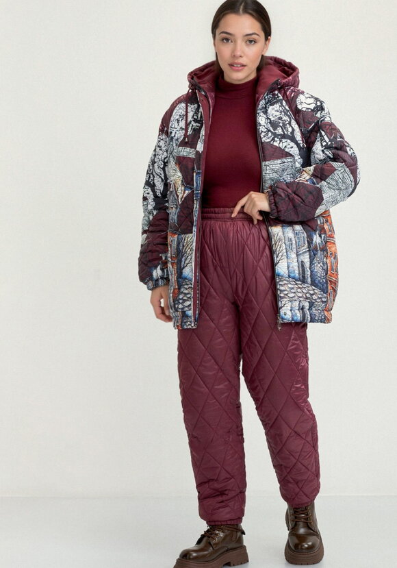 Брюки стеганые, утеплённые Элина шир.  580, рис. 13