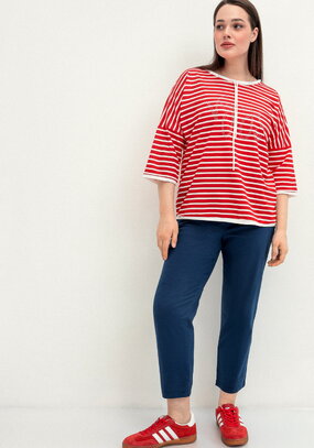 Брюки прямого кроя с поясом на резинке