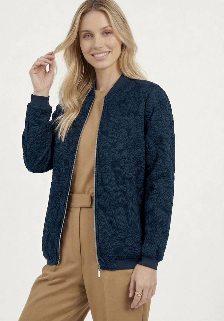 Бомбер из ткани с жаккардовым узором шир.  750, рис. 8