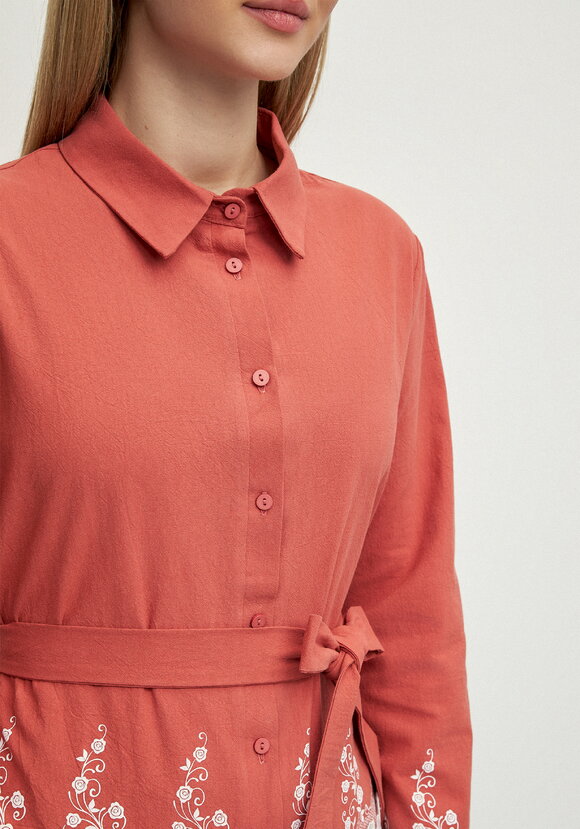 Блуза с кружевом на пуговицах Роуз шир.  580, рис. 14