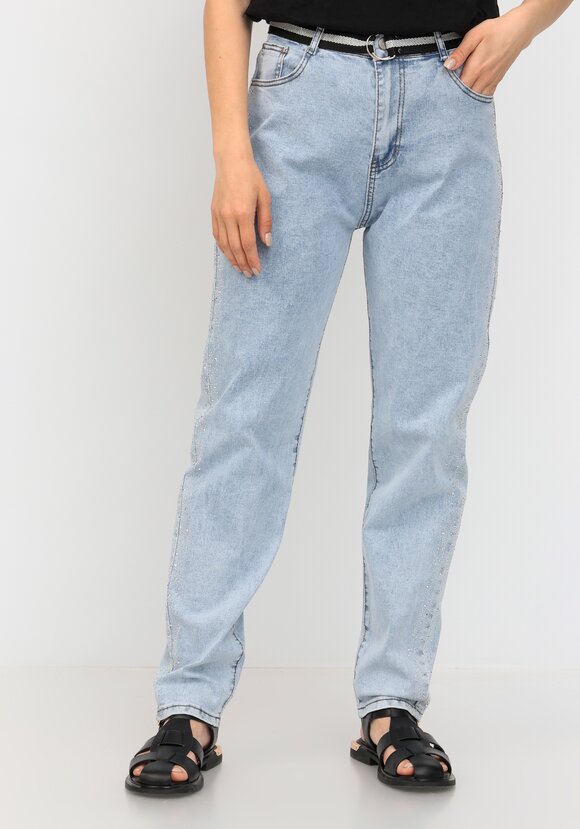 Джинсы со стразами по боковому шву шир.  580, рис. 7