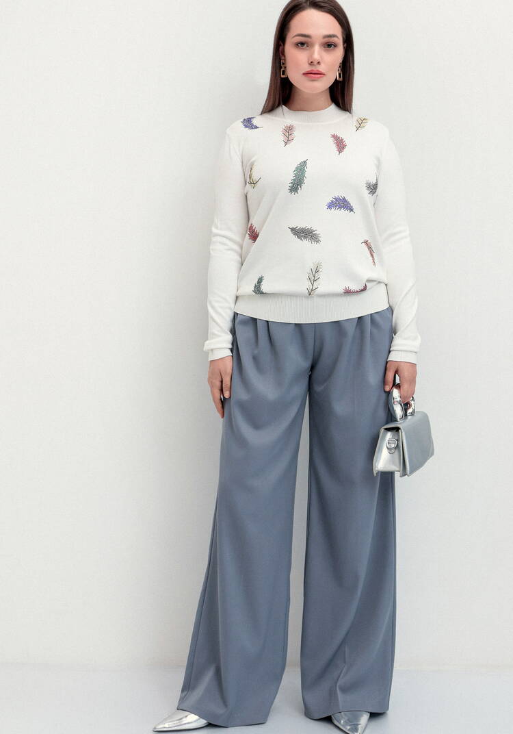 Джемпер с принтом в виде перьев шир.  750, рис. 7