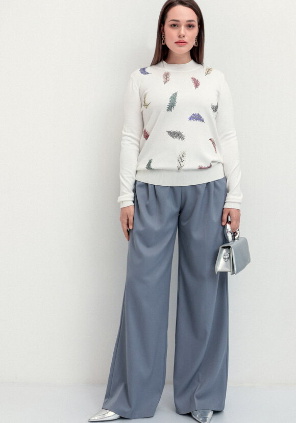 Джемпер с принтом в виде перьев шир.  580, рис. 7