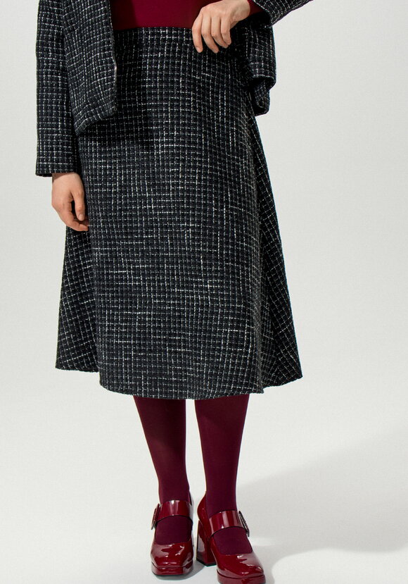 Юбка А-силуэта на резинке по спинке твидовая шир.  580, рис. 2