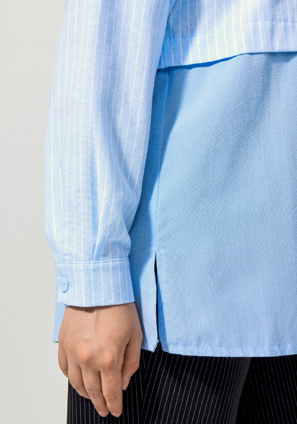 Рубашка с отрезной кокеткой в полоску шир.  580, рис. 19