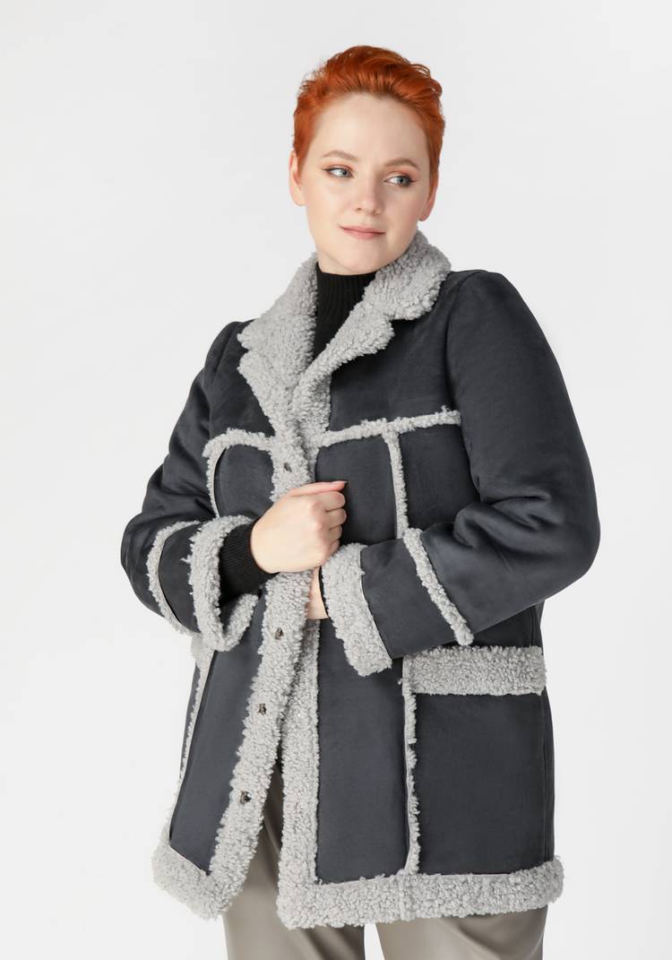 Полупальто из экомеха шир.  750, рис. 5