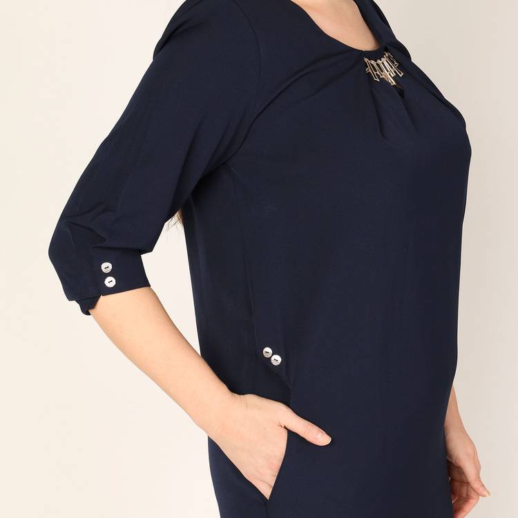 Платье-миди с карманами и украшением шир.  750, рис. 6