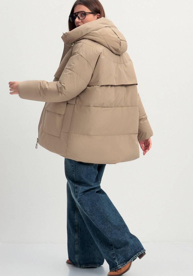 Пуховик стеганый с накладными карманами шир.  750, рис. 3