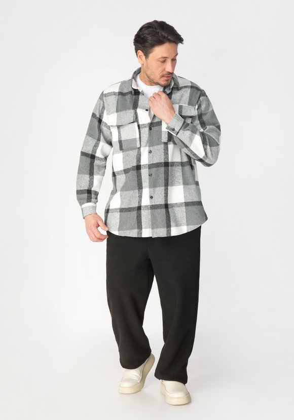 Рубашка мужская в крупную клетку шир.  580, рис. 20