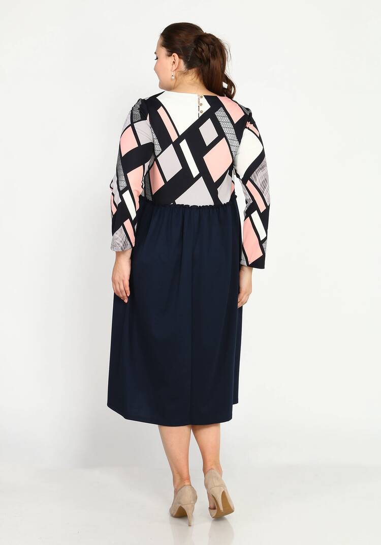 Платье контрастное миди шир.  750, рис. 6