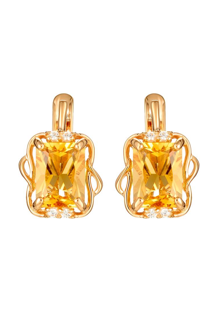 Серьги серебряные Солнечное сияние шир.  750, рис. 1