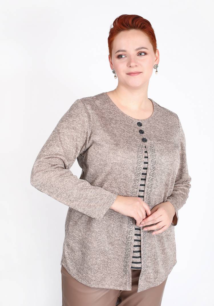 Блуза с пуговицами и узором из страз шир.  750, рис. 17